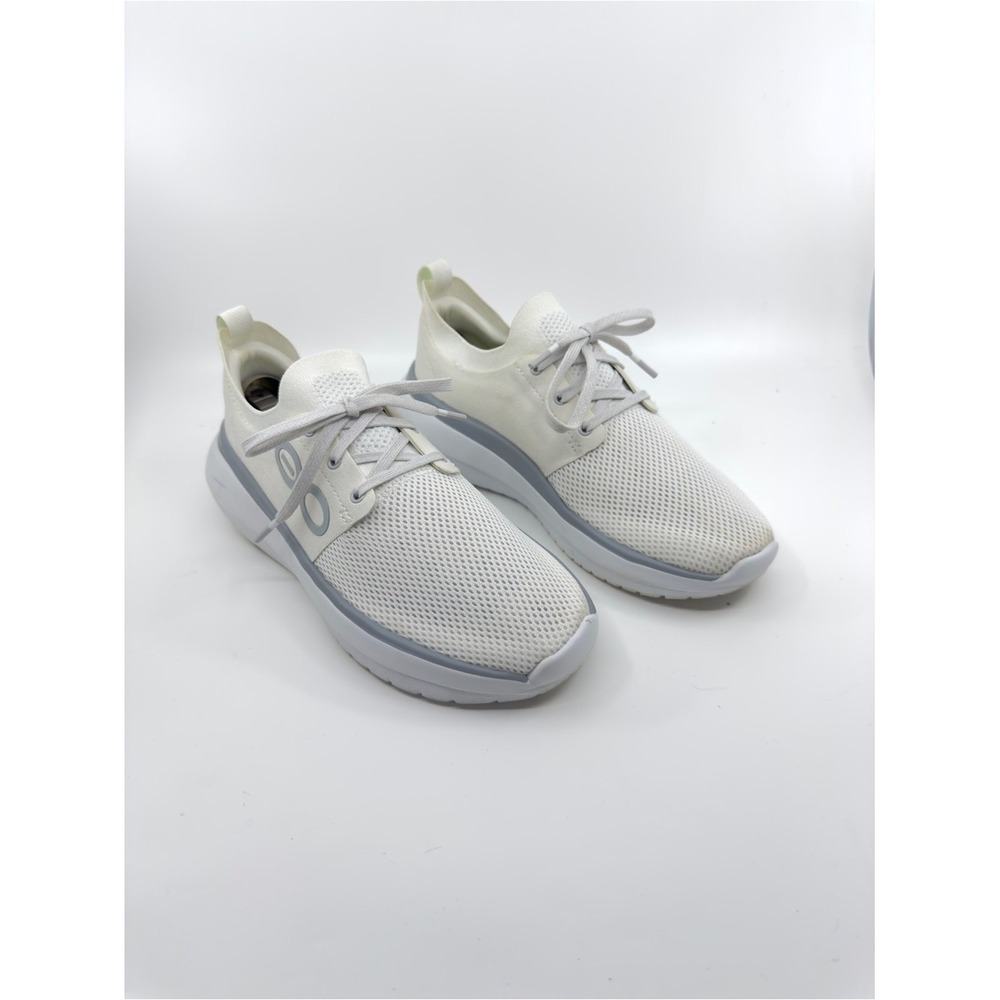 Oofos OOmg Sport Low Shoe White Grey Recovery Sneakers Lace Up FibreFlex